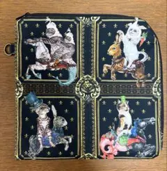 ハンドメイド　虹猫本舗　大きい　L字ファスナーポーチ　マルチケース　L字ポーチ