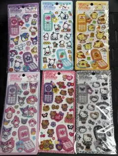 【正規品】平成はっぴーフォンステッカー サンリオキャラクターズ 6枚セ