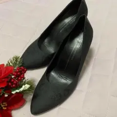 (美品) ecco エコー　ブラック　柄　ハイヒール　パンプス