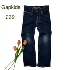 美品　ギャップ　子供　ストレッチストレートデニム　110 インディゴブルー　男女