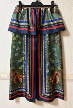 MUVEIL スカーフ柄スカート　リス