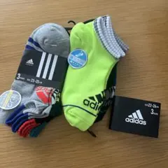 adidas スポーツソックス 3足セット✖️2 22-26㎝　23-25㎝