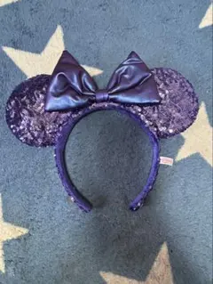 紫色スパンコールミニーマウス耳カチューシャ