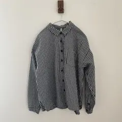 美品 クラウドナイン ギンガムチェック 長袖シャツ M-L
