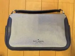 kate spade メッシュショルダーバッグ ネイビー/ホワイト