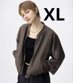 GUシアーブルゾン（ダークブラウン）ＸＬ　ジーユー　シャツのサムネイル