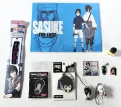 NARUTO サスケ グッズセット 色紙 缶バッジ シール ストラップ等 