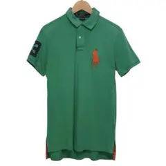 POLO ラルフローレン　半袖ポロシャツ　ビッグポニー刺繍ロゴ　グリーン　Sのサムネイル