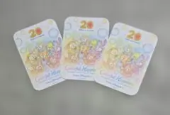 ダッフィーアンドフレンズ　20周年記念　シール　ステッカー　カラフルハピネス3枚