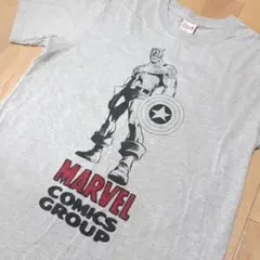 Tシャツ　MARVEL　キャプテンアメリカ　ヒーロー　グレー