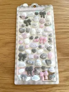 正規品　クーリア　フワフワドロップシール　フロッキーシール　しろくろ　ふわふわ