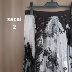sacai サカイ ワールドマップ プリーツスカートモノトーン サイズ2のサムネイル