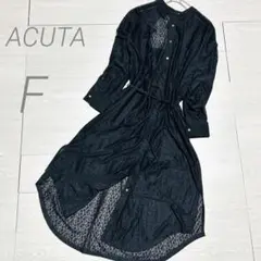 新品タグ付き✨アクータ 総レース　ロング　ワンピース 羽織り ブラック　リボンのサムネイル
