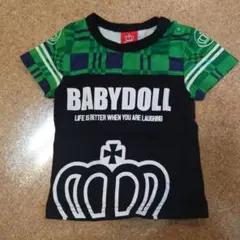 BABY DOLL 緑・黒色 Tシャツ 80