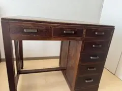 【美品・急募】昭和レトロな袖付き机 在庫限り/納期未定】小次郎 彫金作業机 両袖 ナチュラル [大型配送別途