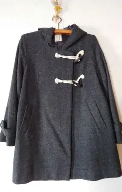 クリーニング済サマンサモスモスウール混Aラインダッフルコート(チャコール)SM2