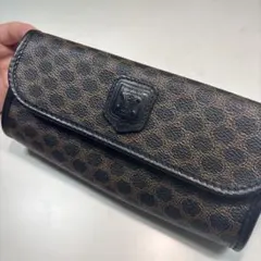 セリーヌCELINE マカダム柄ヴィンテージ化粧ポーチ小物入れ美品