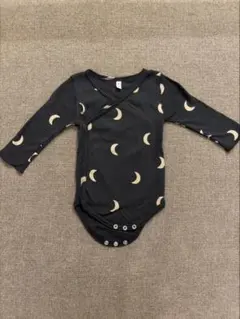 黒 三日月模様 ロンパース 6-12ヶ月