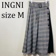 美品 イング INGNI スカート チェック柄 プリーツ M【93】