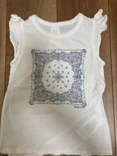 フリル袖 花柄プリント タンクトップ