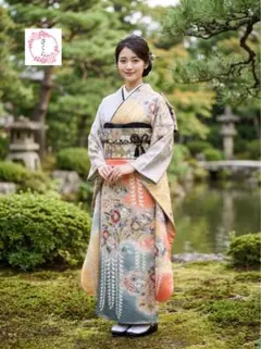 振袖フルセット(8点)・辻ヶ花・辻が花・翠山工房・落款有り・胴裏正絹・高級手縫い 振袖フルセット(8点)・辻ヶ花・辻が花・翠山工房・落款有り・胴裏正絹