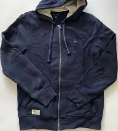 TOMMY HILFIGER ネイビー ジップアップパーカー L