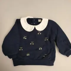 プティマイン　チェリー刺繍トレーナー　100