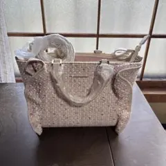 ピンク系ツイードショルダーバッグ