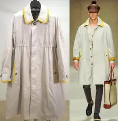 BURBERRY バーバリープローサム 12SS二重襟レザートリムコート50