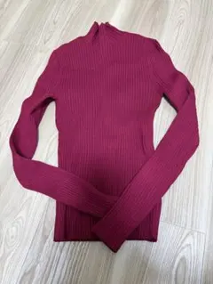 ZARA バーガンディ ハイネック セーター Mサイズ