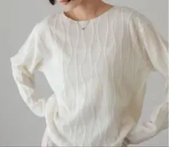 未使用　今期LOWRYS FARM ジャガードフリンジ LS