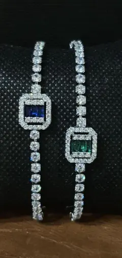 未使用　新品　 キラキラ ブレスレット 青、緑2個セット