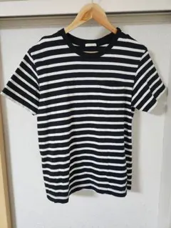 GU ボーダー 半袖Tシャツ 胸ポケット付き ネイビー ホワイト レディースM