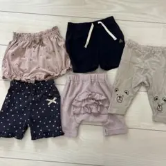 女の子　半ズボン　ハーフパンツ　ショートパンツ　パンツセット 80 5点