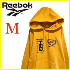 T4113★希少デザイン★リーボック*パーカー*フーディー*コットン混*メンズM