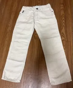 【美品】ARMANI JUNIOR ベージュ ロングパンツ キッズ　6A 綿麻のサムネイル