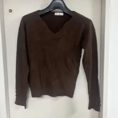 miniministore Vネック ニット ブラウン 長袖のサムネイル