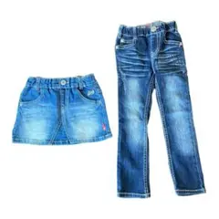 美品ALGYアルジー デニムスカートandデニムパンツ110センチ