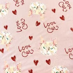 Love Cats｜コットンニット｜生地幅175cm × 50cm