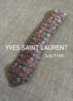 Yves Saint Laurent シルクネクタイ ネイビー