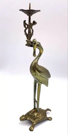 촛대 스탠드, 황동 두루미와 거북이 조각상, 행운의 부적, 인테리어 오브제, 불교 제단 부속품, 194g ②