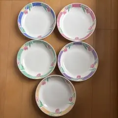 ジバンシィ　パスタ　カレー皿５枚セット　花　チューリップ