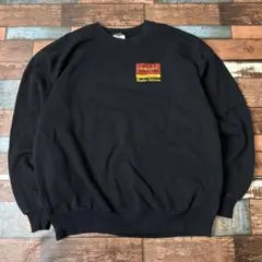 USA製　ビンテージ　古着　企業プリント　スウェットトレーナー　サイズXL 黒