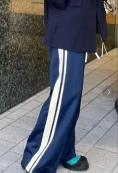 ローズバッド　サイドラインパンツ　ネイビー