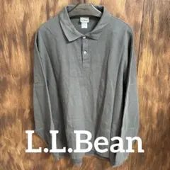 古着　L.L.Bean カーキ 長袖ポロシャツ Mサイズ　USA製