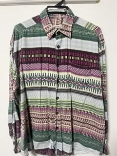 MCNEAL 幾何学模様 コットンシャツ