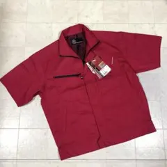 新品未使用♡ コーコス信岡　半袖ブルゾン　レッド　作業着　Lサイズ　シャツ　赤のサムネイル