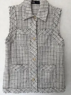 ZARA ツイードベスト ジレのサムネイル