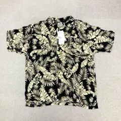 新品　ROUGH TRADE レーヨン半袖アロハシャツ　ブラック　LLサイズのサムネイル
