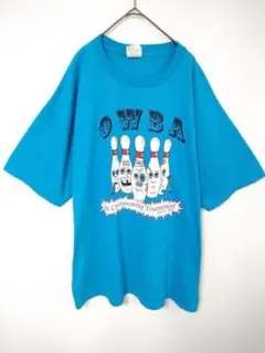 Y2K　希少　2001年　ジャージーズ　Tシャツ　メンズXL　青　人気プリント